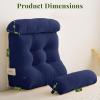 imageSasttie Wedge Pillow Set 2PCS Reading Pillow for Sitting Bed Wedge Pillow Headborad for Sleeping After Surgery Acid Reflux Leg and Back Support with Neck Cushion 23quotx115quotx23quot Dark GreyNavy