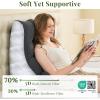 imageSasttie Wedge Pillow Set 2PCS Reading Pillow for Sitting Bed Wedge Pillow Headborad for Sleeping After Surgery Acid Reflux Leg and Back Support with Neck Cushion 23quotx115quotx23quot Dark GreyDark Grey