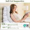 imageSasttie Wedge Pillow Set 2PCS Reading Pillow for Sitting Bed Wedge Pillow Headborad for Sleeping After Surgery Acid Reflux Leg and Back Support with Neck Cushion 23quotx115quotx23quot Dark GreyWhite