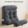 imageSasttie Wedge Pillow Set 2PCS Reading Pillow for Sitting Bed Wedge Pillow Headborad for Sleeping After Surgery Acid Reflux Leg and Back Support with Neck Cushion 23quotx115quotx23quot Dark GreyDark Grey