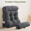 imageSasttie Wedge Pillow Set 2PCS Reading Pillow for Sitting Bed Wedge Pillow Headborad for Sleeping After Surgery Acid Reflux Leg and Back Support with Neck Cushion 23quotx115quotx23quot Dark GreyDark Grey