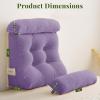 imageSasttie Wedge Pillow Set 2PCS Reading Pillow for Sitting Bed Wedge Pillow Headborad for Sleeping After Surgery Acid Reflux Leg and Back Support with Neck Cushion 23quotx115quotx23quot Dark GreyLavender