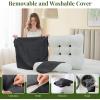 imageSasttie Wedge Pillow Set 2PCS Reading Pillow for Sitting Bed Wedge Pillow Headborad for Sleeping After Surgery Acid Reflux Leg and Back Support with Neck Cushion 23quotx115quotx23quot Dark GreyDark Grey