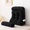 imageSasttie Wedge Pillow Set 2PCS Reading Pillow for Sitting Bed Wedge Pillow Headborad for Sleeping After Surgery Acid Reflux Leg and Back Support with Neck Cushion 23quotx115quotx23quot Dark GreyBlack