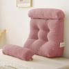 imageSasttie Wedge Pillow Set 2PCS Reading Pillow for Sitting Bed Wedge Pillow Headborad for Sleeping After Surgery Acid Reflux Leg and Back Support with Neck Cushion 23quotx115quotx23quot Dark GreyPink