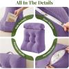 imageSasttie Wedge Pillow Set 2PCS Reading Pillow for Sitting Bed Wedge Pillow Headborad for Sleeping After Surgery Acid Reflux Leg and Back Support with Neck Cushion 23quotx115quotx23quot Dark GreyLavender