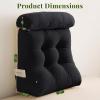 imageSasttie Wedge Pillow Set 2PCS Reading Pillow for Sitting Bed Wedge Pillow Headborad for Sleeping After Surgery Acid Reflux Leg and Back Support with Neck Cushion 23quotx115quotx23quot Dark GreyBlack