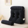 imageSasttie Wedge Pillow Set 2PCS Reading Pillow for Sitting Bed Wedge Pillow Headborad for Sleeping After Surgery Acid Reflux Leg and Back Support with Neck Cushion 23quotx115quotx23quot Dark GreyBlack