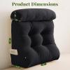 imageSasttie Wedge Pillow Set 2PCS Reading Pillow for Sitting Bed Wedge Pillow Headborad for Sleeping After Surgery Acid Reflux Leg and Back Support with Neck Cushion 23quotx115quotx23quot Dark GreyBlack