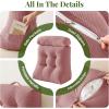 imageSasttie Wedge Pillow Set 2PCS Reading Pillow for Sitting Bed Wedge Pillow Headborad for Sleeping After Surgery Acid Reflux Leg and Back Support with Neck Cushion 23quotx115quotx23quot Dark GreyPink