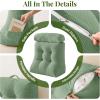 imageSasttie Wedge Pillow Set 2PCS Reading Pillow for Sitting Bed Wedge Pillow Headborad for Sleeping After Surgery Acid Reflux Leg and Back Support with Neck Cushion 23quotx115quotx23quot Dark GreySage