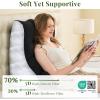 imageSasttie Wedge Pillow Set 2PCS Reading Pillow for Sitting Bed Wedge Pillow Headborad for Sleeping After Surgery Acid Reflux Leg and Back Support with Neck Cushion 23quotx115quotx23quot Dark GreyBlack
