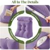 imageSasttie Wedge Pillow Set 2PCS Reading Pillow for Sitting Bed Wedge Pillow Headborad for Sleeping After Surgery Acid Reflux Leg and Back Support with Neck Cushion 23quotx115quotx23quot Dark GreyLavender