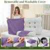 imageSasttie Wedge Pillow Set 2PCS Reading Pillow for Sitting Bed Wedge Pillow Headborad for Sleeping After Surgery Acid Reflux Leg and Back Support with Neck Cushion 23quotx115quotx23quot Dark GreyLavender