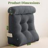 imageSasttie Wedge Pillow Set 2PCS Reading Pillow for Sitting Bed Wedge Pillow Headborad for Sleeping After Surgery Acid Reflux Leg and Back Support with Neck Cushion 23quotx115quotx23quot Dark GreyDark Grey