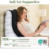 imageSasttie Wedge Pillow Set 2PCS Reading Pillow for Sitting Bed Wedge Pillow Headborad for Sleeping After Surgery Acid Reflux Leg and Back Support with Neck Cushion 23quotx115quotx23quot Dark GreyBlack