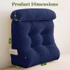 imageSasttie Wedge Pillow Set 2PCS Reading Pillow for Sitting Bed Wedge Pillow Headborad for Sleeping After Surgery Acid Reflux Leg and Back Support with Neck Cushion 23quotx115quotx23quot Dark GreyNavy