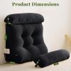 imageSasttie Wedge Pillow Set 2PCS Reading Pillow for Sitting Bed Wedge Pillow Headborad for Sleeping After Surgery Acid Reflux Leg and Back Support with Neck Cushion 23quotx115quotx23quot Dark GreyBlack