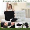 imageSasttie Wedge Pillow Set 2PCS Reading Pillow for Sitting Bed Wedge Pillow Headborad for Sleeping After Surgery Acid Reflux Leg and Back Support with Neck Cushion 23quotx115quotx23quot Dark GreyBlack