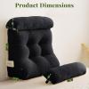 imageSasttie Wedge Pillow Set 2PCS Reading Pillow for Sitting Bed Wedge Pillow Headborad for Sleeping After Surgery Acid Reflux Leg and Back Support with Neck Cushion 23quotx115quotx23quot Dark GreyBlack