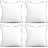 imageSasttie 18x18 Pillow Inserts Set of 4 18 x 18 Throw Pillow Insert 4 Pack 18 by 18 Pillow Insert for Bed Couch and Sofa Machine Washable Decorative Throw Pillows White