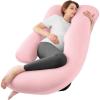 imageSasttie Pregnancy Pillows for Sleeping U Shaped Cooling Full Body Pillow with Removable Cover Pregnant Women Must Haves Maternity Essential Light GreyLight Pink