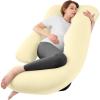 imageSasttie Pregnancy Pillows for Sleeping U Shaped Cooling Full Body Pillow with Removable Cover Pregnant Women Must Haves Maternity Essential Light GreyLight Yellow