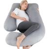imageSasttie Pregnancy Pillows for Sleeping U Shaped Full Body Pillow for Side Sleepers Maternity Pillow for Pregnant Women with Removable Velvet Cover Pregnancy Must Haves Grey