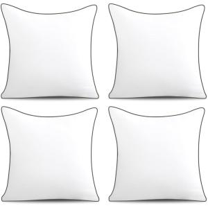 imageSasttie 18x18 Pillow Inserts Set of 4 18 x 18 Throw Pillow Insert 4 Pack 18 by 18 Pillow Insert for Bed Couch and Sofa Machine Washable Decorative Throw Pillows White