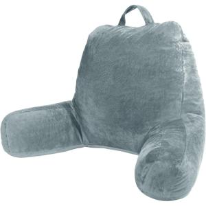 imageSasttie Reading Pillows for Sitting in Bed Adult Velvet Back Pillow Bed Sitting Up BackRest Support Cushion for Sit Up on Couch Sofa and Floor Dorm Essentials OekoTex Certified Dark GreyBluish Grey
