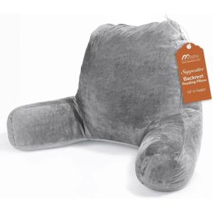 imageSasttie Reading Pillows for Sitting in Bed Adult Velvet Back Pillow Bed Sitting Up BackRest Support Cushion for Sit Up on Couch Sofa and Floor Dorm Essentials OekoTex Certified Dark GreyDark Grey