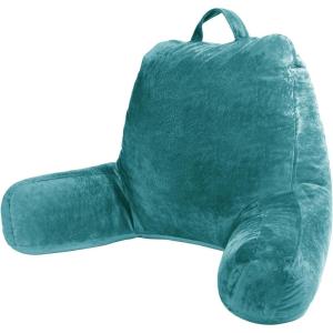 imageSasttie Reading Pillows for Sitting in Bed Adult Velvet Back Pillow Bed Sitting Up BackRest Support Cushion for Sit Up on Couch Sofa and Floor Dorm Essentials OekoTex Certified Dark GreyTeal Blue