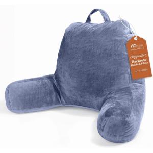 imageSasttie Reading Pillows for Sitting in Bed Adult Velvet Back Pillow Bed Sitting Up BackRest Support Cushion for Sit Up on Couch Sofa and Floor Dorm Essentials OekoTex Certified Dark GreyGrey Purple