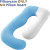 imageSasttie Cooling Pregnancy Pillow Cover 57inch U Shaped Pregnancy Pillow Case Fits 55 to 57 Inch Maternity Pillow Grey No Pillow InsertBlue