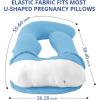 imageSasttie Cooling Pregnancy Pillow Cover 57inch U Shaped Pregnancy Pillow Case Fits 55 to 57 Inch Maternity Pillow Grey No Pillow InsertBlue
