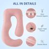 imageSasttie Cooling Pregnancy Pillow Cover 57inch U Shaped Pregnancy Pillow Case Fits 55 to 57 Inch Maternity Pillow Grey No Pillow InsertBlush