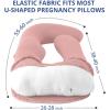 imageSasttie Cooling Pregnancy Pillow Cover 57inch U Shaped Pregnancy Pillow Case Fits 55 to 57 Inch Maternity Pillow Grey No Pillow InsertBlush