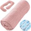 imageSasttie Cooling Pregnancy Pillow Cover 57inch U Shaped Pregnancy Pillow Case Fits 55 to 57 Inch Maternity Pillow Grey No Pillow InsertBlush