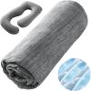 imageSasttie Cooling Pregnancy Pillow Cover 57inch U Shaped Pregnancy Pillow Case Fits 55 to 57 Inch Maternity Pillow Grey No Pillow InsertGray