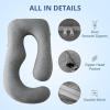 imageSasttie Cooling Pregnancy Pillow Cover 57inch U Shaped Pregnancy Pillow Case Fits 55 to 57 Inch Maternity Pillow Grey No Pillow InsertGray