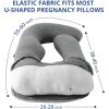 imageSasttie Cooling Pregnancy Pillow Cover 57inch U Shaped Pregnancy Pillow Case Fits 55 to 57 Inch Maternity Pillow Grey No Pillow InsertGray