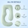 imageSasttie Cooling Pregnancy Pillow Cover 57inch U Shaped Pregnancy Pillow Case Fits 55 to 57 Inch Maternity Pillow Grey No Pillow InsertGreen