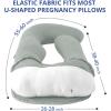 imageSasttie Cooling Pregnancy Pillow Cover 57inch U Shaped Pregnancy Pillow Case Fits 55 to 57 Inch Maternity Pillow Grey No Pillow InsertLight Grey