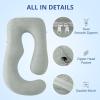 imageSasttie Cooling Pregnancy Pillow Cover 57inch U Shaped Pregnancy Pillow Case Fits 55 to 57 Inch Maternity Pillow Grey No Pillow InsertLight Grey