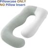 imageSasttie Cooling Pregnancy Pillow Cover 57inch U Shaped Pregnancy Pillow Case Fits 55 to 57 Inch Maternity Pillow Grey No Pillow InsertLight Grey