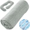 imageSasttie Cooling Pregnancy Pillow Cover 57inch U Shaped Pregnancy Pillow Case Fits 55 to 57 Inch Maternity Pillow Grey No Pillow InsertLight Grey