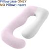 imageSasttie Cooling Pregnancy Pillow Cover 57inch U Shaped Pregnancy Pillow Case Fits 55 to 57 Inch Maternity Pillow Grey No Pillow InsertPink