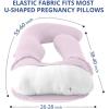 imageSasttie Cooling Pregnancy Pillow Cover 57inch U Shaped Pregnancy Pillow Case Fits 55 to 57 Inch Maternity Pillow Grey No Pillow InsertPink
