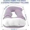 imageSasttie Cooling Pregnancy Pillow Cover 57inch U Shaped Pregnancy Pillow Case Fits 55 to 57 Inch Maternity Pillow Grey No Pillow InsertPurple