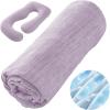 imageSasttie Cooling Pregnancy Pillow Cover 57inch U Shaped Pregnancy Pillow Case Fits 55 to 57 Inch Maternity Pillow Grey No Pillow InsertPurple